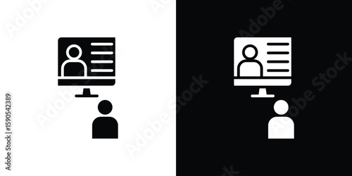 Online course icon vector, filled flat sign, solid pictogram. Symbol, logo illustration.