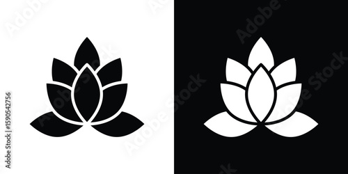 Lotus flower icon vector, filled flat sign, solid pictogram. Symbol, logo illustration.
