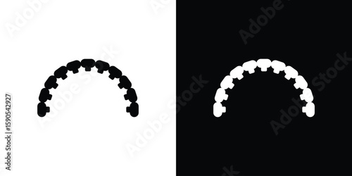 Lingual braces icon vector, filled flat sign, solid pictogram. Symbol, logo illustration.