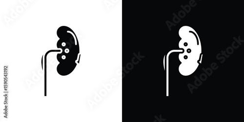Kidney disease icon vector, filled flat sign, solid pictogram. Symbol, logo illustration.