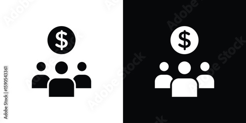 Joint account icon vector, filled flat sign, solid pictogram. Symbol, logo illustration..