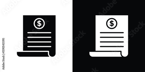 Invoice icon vector, filled flat sign, solid pictogram. Symbol, logo illustration.