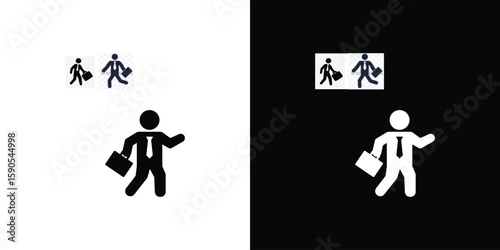 Going to work icon vector, filled flat sign, solid pictogram. Symbol, logo illustration.