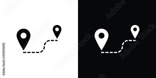 Distance icon vector, filled flat sign, solid pictogram. Symbol, logo illustration.