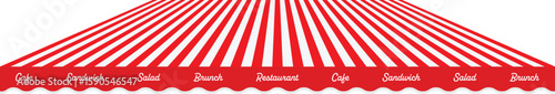 Vector illustration of a striped canopy awning, perfect for representing outdoor markets, vendor stalls, food booths, festivals, and storefront decoration in websites, banners, and commercial designs.