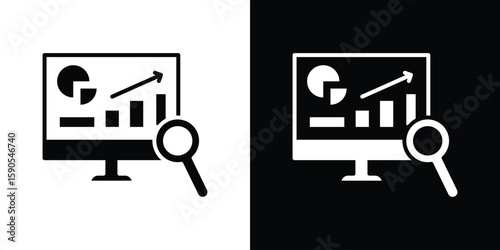 Data Analysing icon vector, filled flat sign, solid pictogram. Symbol, logo illustration.