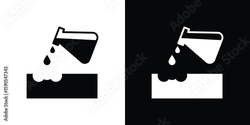 Corrosive substance icon vector, filled flat sign, solid pictogram. Symbol, logo illustration.