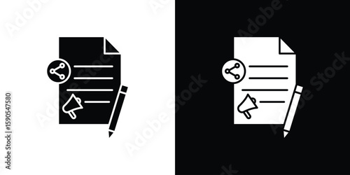 Content marketing icon vector, filled flat sign, solid pictogram. Symbol, logo illustration.