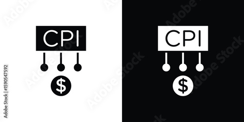Consumer prices index icon vector, filled flat sign, solid pictogram. Symbol, logo illustration.