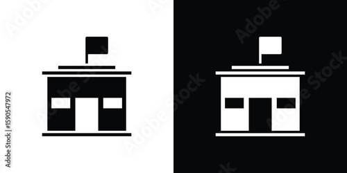 City hall icon vector, filled flat sign, solid pictogram. Symbol, logo illustration.