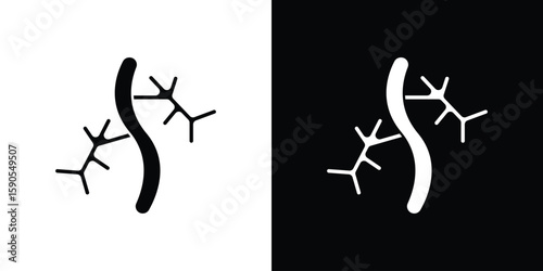 Blood vessel icon vector, filled flat sign, solid pictogram. Symbol, logo illustration.
