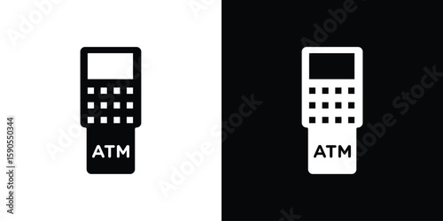 ATM machine icon vector, filled flat sign, solid pictogram. Symbol, logo illustration.