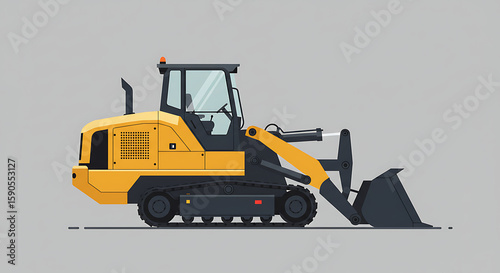 yellow bulldozer side view construction equipment clip art preview