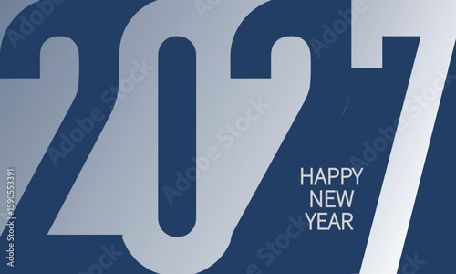 2027 Happy New Year Background Design. Greeting Card, Banner, Poster. Vector Illustration.