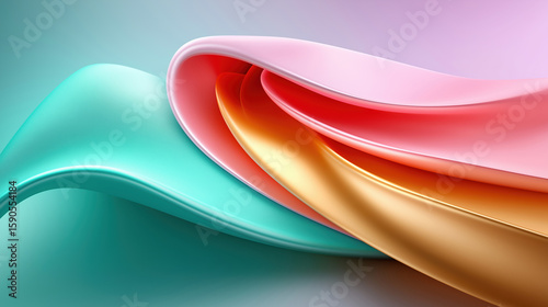 Abstract colorful waves flow together, creating a harmonious visual experience