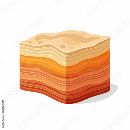 A stylized illustration shows a cross-section of layered earth, revealing different strata.