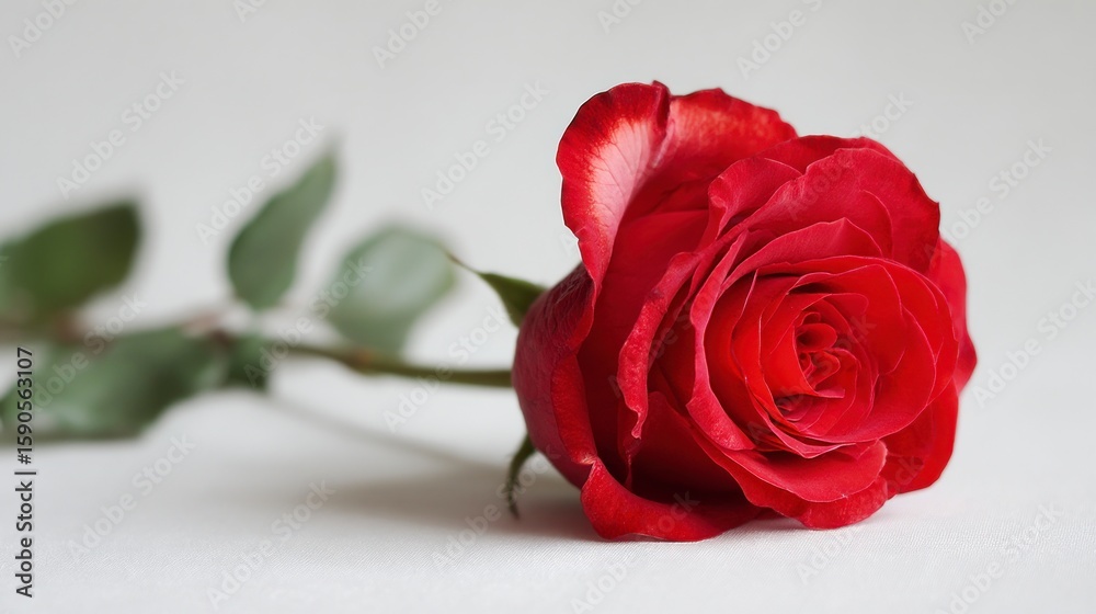Fototapeta premium Red rose isolated on white background