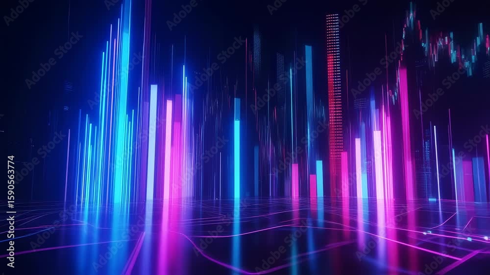 Modern Stock Market Analysis with Neon Graph, Finance, and Investment Data Modern Stock Market Analysis with Neon Graph, Finance, and Investment Data