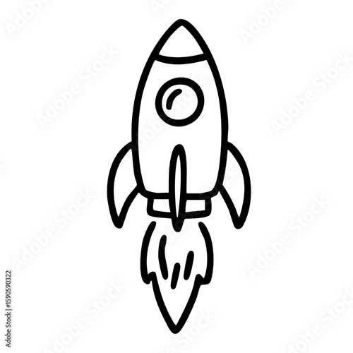 ロケット　線画　手書き