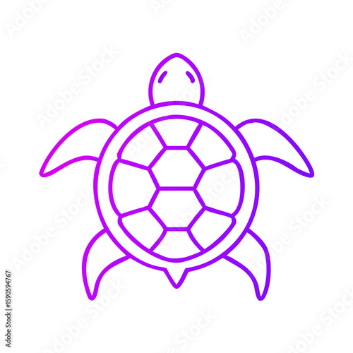 Footprint icon with leaf and sun symbol in purple outline design  