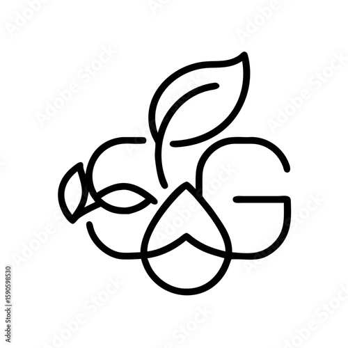 Minimalist Letter Logo with Natural Elements