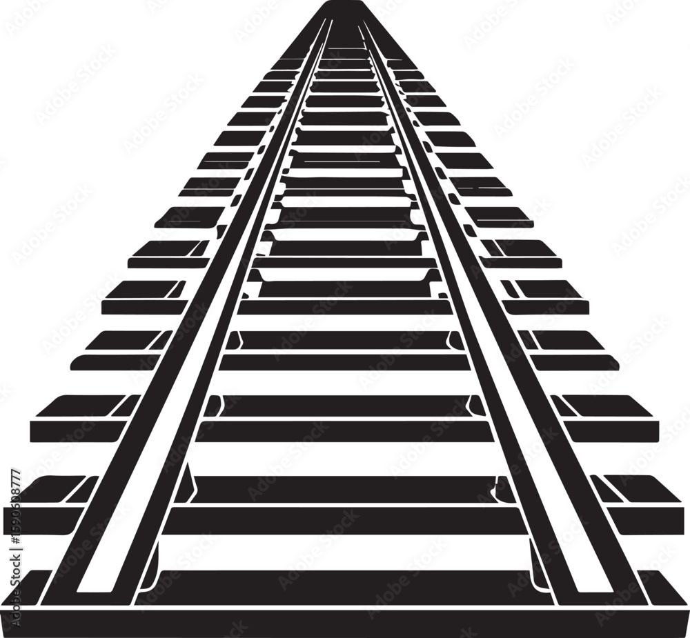 Fototapeta premium train tracks silhouette vector, train tracks vector illustration, logo vector