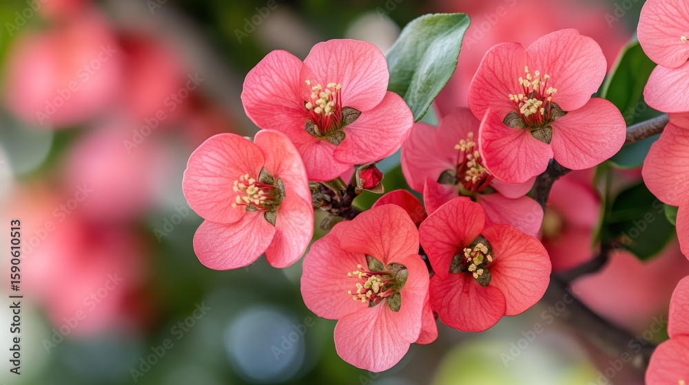 Obraz premium Close-up of vibrant coral blossoms