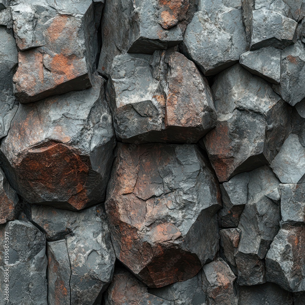 Close-up view of rough, jagged volcanic rocks Close-up view of rough, jagged volcanic rocks