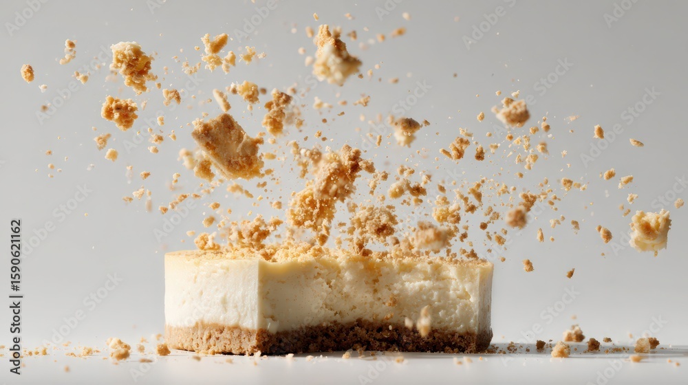 Fototapeta premium cheesecake with levitat topping