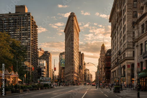 capture vibrant lifestyle and rich historical architecture of new york city showcasing its iconic buildings and