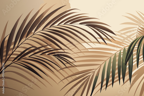 Abstract Tropical Palm Leaves Pattern