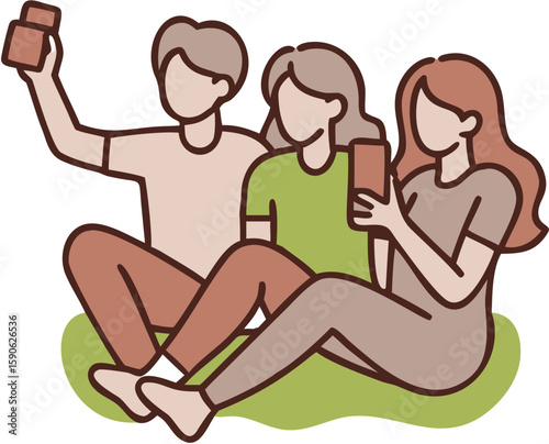 A Diverse Group of Teenagers Laughing and Sitting Together Outdoors

