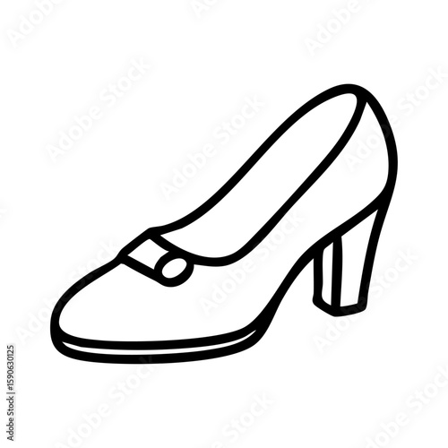 ハイヒール　線画　手書き