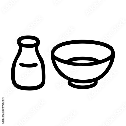 日本酒　線画　手書き