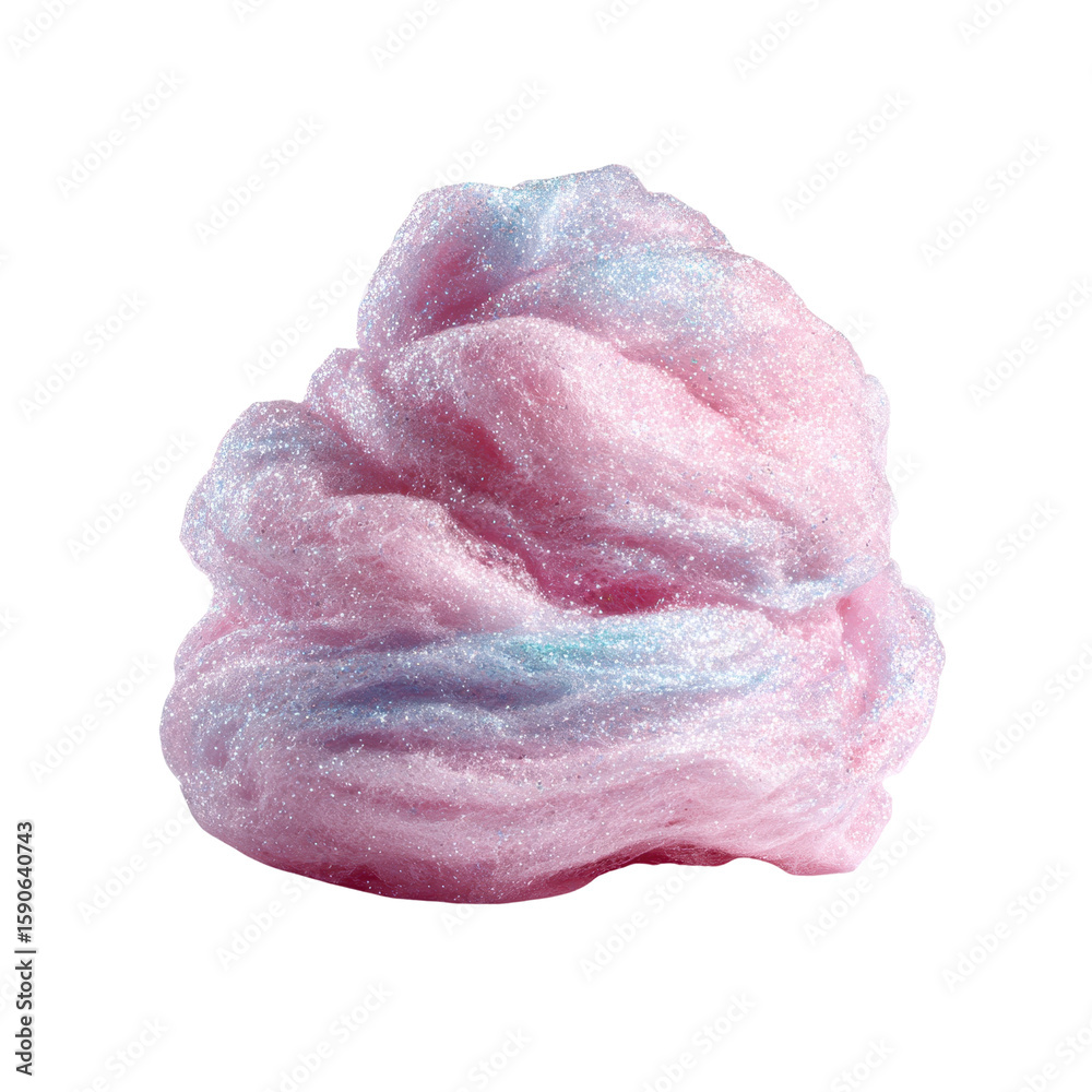 Fototapeta premium Dreamy Sparkling Cotton Candy Delight with Transparent Background