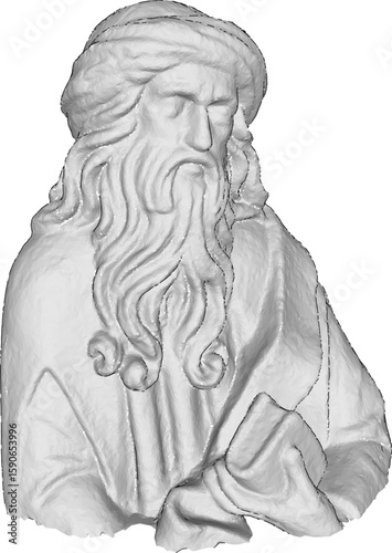Vector sketch illustration silhouette design statue philosopher thinker roman greek classic vintage ethnic europe