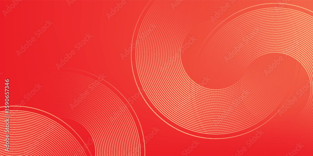 Fototapeta premium Abstract modern gradient horizontal template background. Trendy bright circle lines creative design. Minimal style graphic elements. Suit for poster, cover, banner, flyer, brochure, presentation