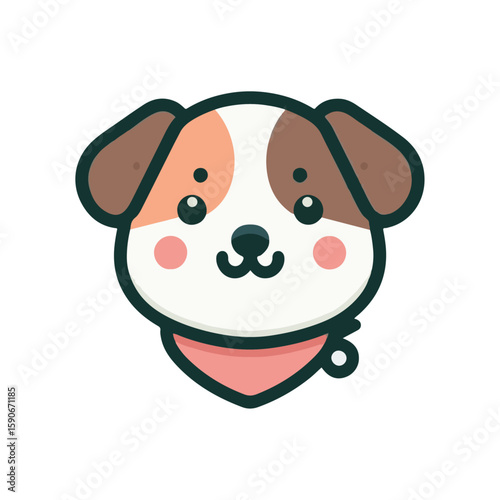 Cute cartoon dog happily holding a bone