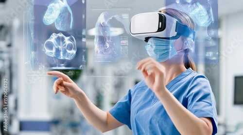 Healthcare Worker Using Virtual Reality Technology