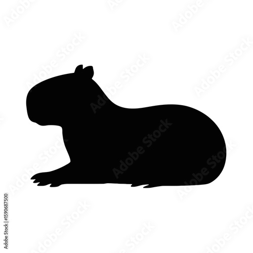 Capybara Resting Silhouette rodent animal