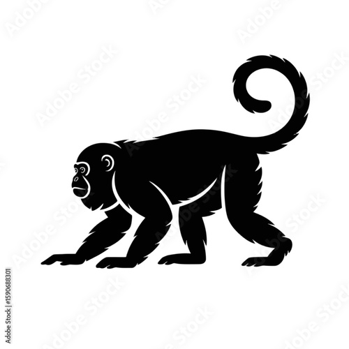Curious Monkey Silhouette primate animal