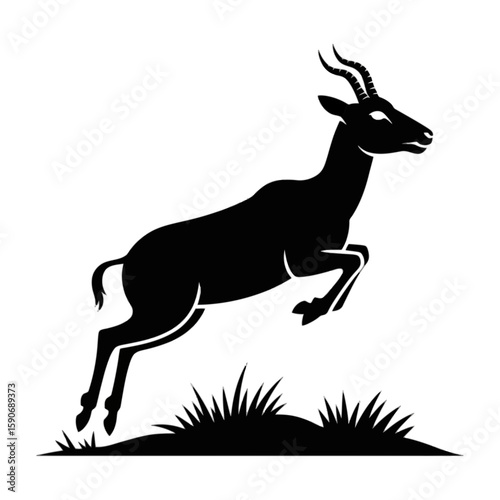 Gazelle leaping through grass antelope jumping