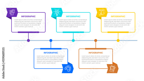Infographic design 6 steps point or option with icons. Infographic business concept Can be used for info graphics, flow charts, presentations, web sites, banners.