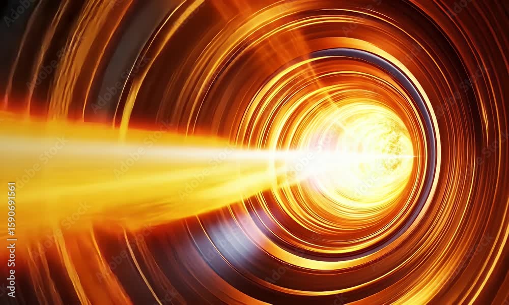 Abstract Dynamic Light Spiral Creating Energy Flow and Radiant Effects in Bright Orange Colors
