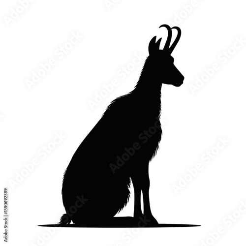 Sitting Chamois Silhouette animal profile