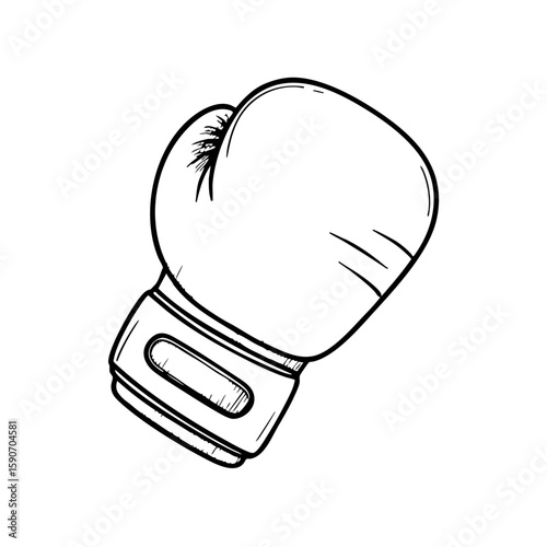 Boxing glove in chalk style drawing on a white background  