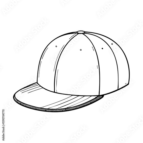 Outline of a baseball cap in chalk style illustration  