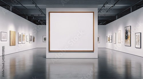 Empty art gallery wall mock-up