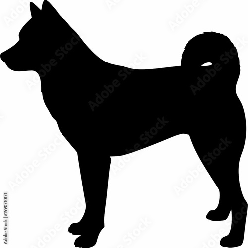 Silhouette of Shiba Inu Dog - Vector image