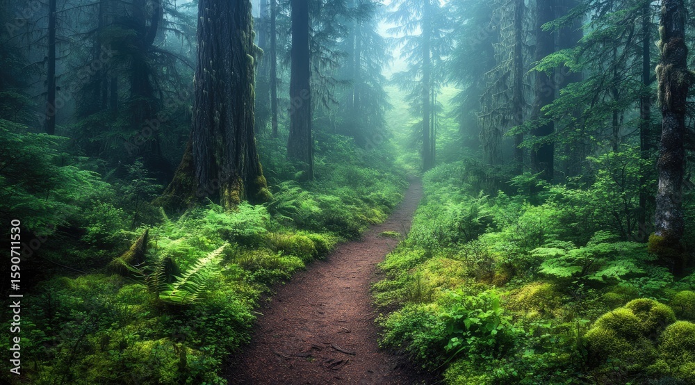 Obraz premium Misty forest path (6)